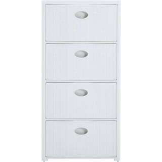 👉 Ladekast wit One Size 4 lades 40x40x80 cm 8720286437230