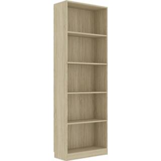 👉 Boekenkast One Size bruin 5 schappen 60x24x175 cm spaanplaat sonoma eikenkleur 8719883869322