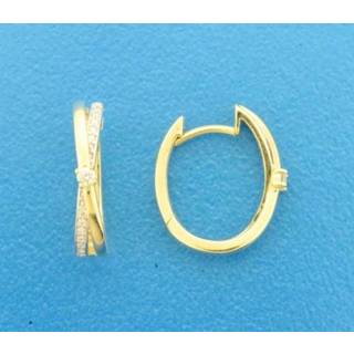 👉 Diamant geelgoud One Size array TFT Klapoorringen 0.14ct (2x 0.07ct) H SI 8718834711208