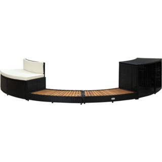 👉 Zwart acaciahout One Size Spa-ombouw poly rattan en 8720286055137