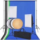 👉 Softbox multikleur active Fotostudio set met 5 gekleurde achtergronden & 2 softboxen 8718475522973