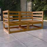 👉 Tuinbank grenenhout VidaXL 2-zits massief 2-delig honingbruin 8720286463505