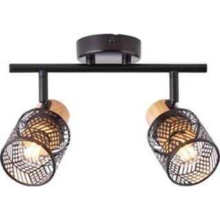 👉 Zwart bamboe Brilliant plafondspot Santy 2xE14 4004353391040