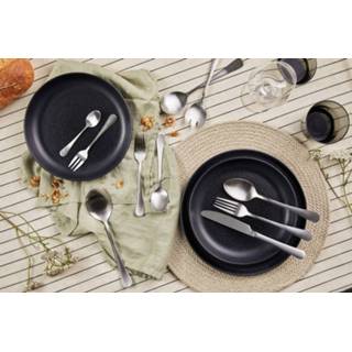 👉 Bestekset RVS One Size Color-Zilver MAGNANI 70-delige mat gekleurde bestekset, Luxe met 8 messen, vorken, eetlepels, koffielepels, dessertmessen, dessertlepels, dessertvorken, gebaksvorken, 2 opdienlepels, 1 sauslepel, saladelepel, saladevork en 8720195384809