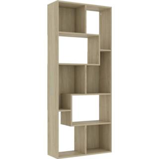 👉 Boekenkast steigerhout grijs Vidaxl 67x24x161 Cm Spaanplaat Betongrijs 8719883915838