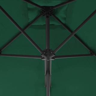 👉 Tuinparasol groen met stalen paal 300 cm 8718475711377