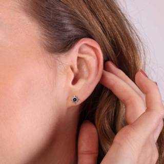 👉 Oorknop zwart zilver One Size Color-Zilver Zilveren oorknoppen zon zirkonia 8719802373152