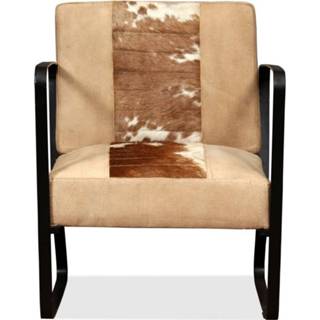 Loungestoel echt geitenleer en canvas crme One Size crΓ¨me 6942353 ess-partytentendiscounter_grot Loungestoel canvas One Size crΓ¨me echt geitenleer en crme 8718475557203