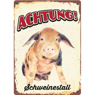 👉 Waakbord staal One Size Color-Bruin Plenty Gifts varken Schweinestall 21 x 14,8 cm (DE) 8717127431618