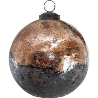 👉 Kerstbal glas One Size koper Indy Antiek H12 x Ø12 cm 8720014495914