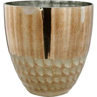 👉 Windlicht glas goud One Size Roman Rond H17 x Ø16 cm 8720014449528