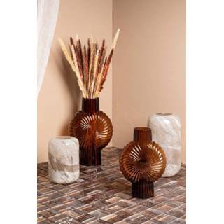 👉 Vaas bruin glas One Size Zugar Ronde 18,5 x 8,5 25 cm 8720014597366