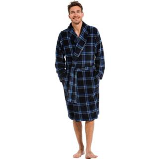 👉 Blauwe zachte fleece badjas 'check it out'