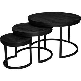 👉 Salontafel mannen Anli-style New York Triole All Black Mango Set Van 3 9507511243878