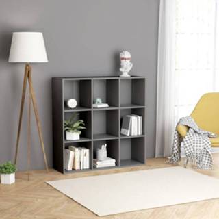 👉 Boekenkast grijs active 98x30x98 cm spaanplaat hoogglans 8719883869919