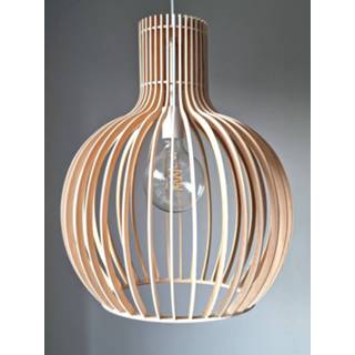 👉 Design hanglamp wit houten One Size naturel Groenovatie Lille Hanglamp, E27 Fitting, ⌀45x54cm, Half 7432022931957