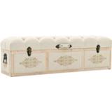 👉 Vurenhout stof active Opslagbank 110 cm massief en crèmekleurig 8720286666111