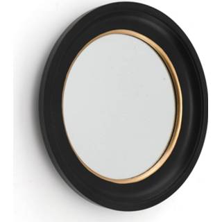 👉 Wandspiegel zwart goud Rond Eye & - Ø27 cm 6090454326393