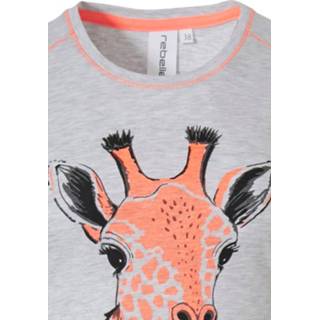 Nachthemd grijs oranje GeenKleur 'gilly giraffe' en met lange mouwen je favoriete op de voorkant 8719833271229