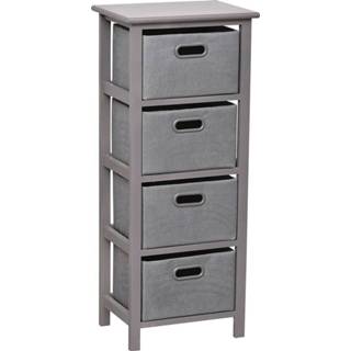 👉 Ladekast grijs MDF hout polyester One Size mannen Zeer Mooie met 4 Manden/Laden 93x41x31cm - – Opbergen Meubel Interieur Manden 8720359704948