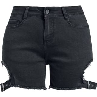 👉 Korte broek zwart vrouwen taille Black Premium by EMP - Shorts mit Cut-Outs und Schnallen 4064854380448