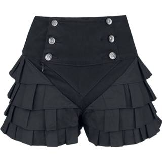 👉 Zwart vrouwen Gothicana by EMP - Shorts mit Volants Hot Pants 4064854399891