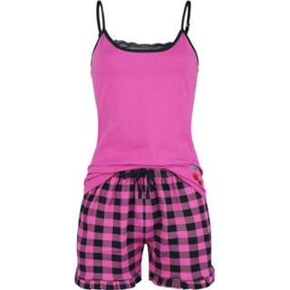 👉 Pyjama zwart roze vrouwen s felroze Pussy Deluxe - Checkered Short 4044583900629