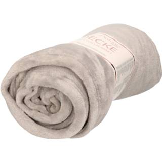 👉 Polyester deken grijs flanellen One Size kinderen Flanellen/fleece deken/plaid licht 150 x 200 cm - Dekentjes voor en volwassenen 8720576848371