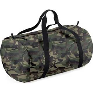 👉 Sporttas groene polyester One Size groen Camouflage ronde sporttas/weekendtas 32 liter - Reistas/sporttas 50 x 30 26 cm 8720147336672