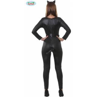 👉 Verkleedkostuum zwart polyester l Color-Zwart vrouwen Fiestas Guirca Kat dames maat 8434077847947