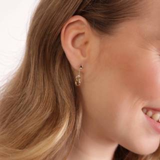 👉 Oorbel One Size Color-Goud 14 Karaat geelgouden oorbellen met 2 cirkels 8719802342295