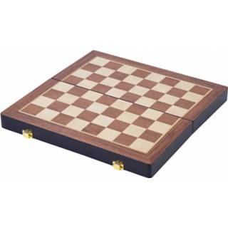 👉 Schaakspel bruin hout One Size Color-Crème Longfield Games deluxe inklapbaar 30 cm 8716096016857