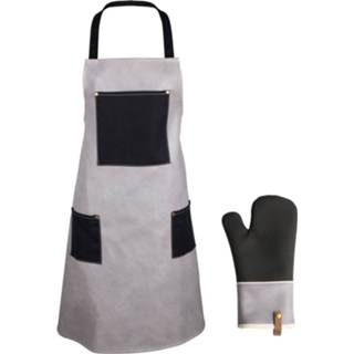 👉 Schort PU leer BBQ En Ovenwant Giftset 8712628318840
