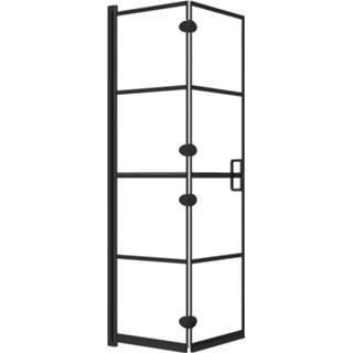 👉 Douchewand zwart One Size GeenKleur inklapbaar 80x140 cm 8720286415993