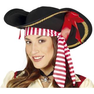 👉 Hoed zwart polyester One Size Color-Zwart vrouwen Fiestas Guirca piraat dames one-size 8434077131671