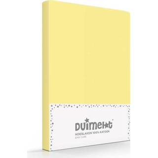 👉 Ledikant hoeslaken katoen geel Romanette Duimelot - 60x120cm 8716057017497