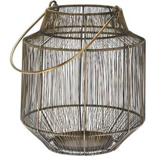 👉 Lantaarn metaal goud One Size GeenKleur Rond Draad 26x30 cm - 8720573044158