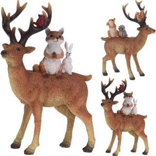 👉 One Size GeenKleur 3 stuks Rendier staand 17cm 2ass 8719269353711