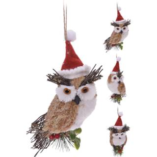 👉 Bruin One Size 3 stuks Uil hangdeco 17 cm assorti 8719269586140