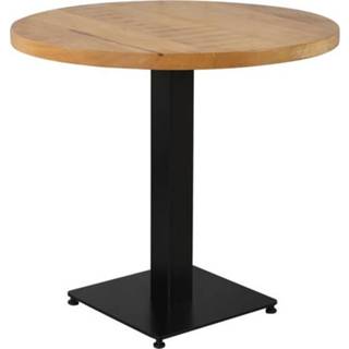 👉 Bistrotafel metaal mangohout One Size Color-Bruin mannen Industriële 70x70 rond 7106613401050