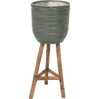 👉 Groen One Size Pot Streep Op Poten - diameter 20x47 cm 8714763294980