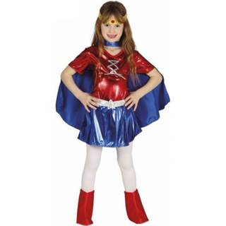👉 Verkleedpak blauw rood polyester Color-Rood Fiestas Guirca Superheldin blauw/rood maat 110/116 8434077874677