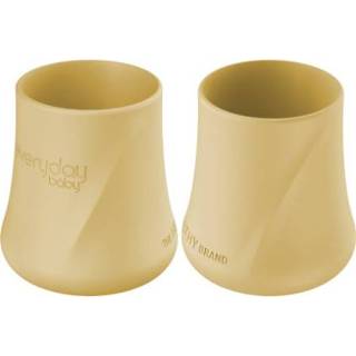 👉 Drinkbeker geel siliconen silicoon jongens baby's Everyday Baby set van 2, zacht yellow 7350077265349