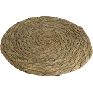 Pannen onderzetter beige jute van zeegras rond 22 x cm