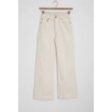 👉 Spijkerbroek ecru wit katoen knopen active wide leg jeans 2000080821418
