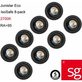 👉 Inbouwspot zwart SG LED inbouwspots set van 8 stuks 470 lumen 6W kantelbaar 2000 tot 2800K dimbaar 7021989052173