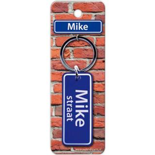 👉 Sleutelhanger blauw staal Paper Dreams Straatnaam Mike 9 Cm 8716764119385