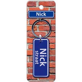 👉 Sleutelhanger blauw staal Paper Dreams Straatnaam Nick 9 Cm 8716764119408