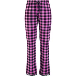 👉 Pyjama felroze vrouwen s roze zwart Pussy Deluxe - Checkered Pants Pyjamabroek 4044583900698