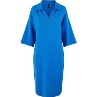 👉 Gebreide jurk viscose XS vrouwen blauw 'Abelia' 5715221744392